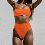 Push Up Bikini Set Swimsuits High Waist Swimwear Women Ribbed Bathing Suits Brazilian Bikinis Swimsuit for Women  Bottom Triangle Bikinis Top Bathing Suit Stevvex