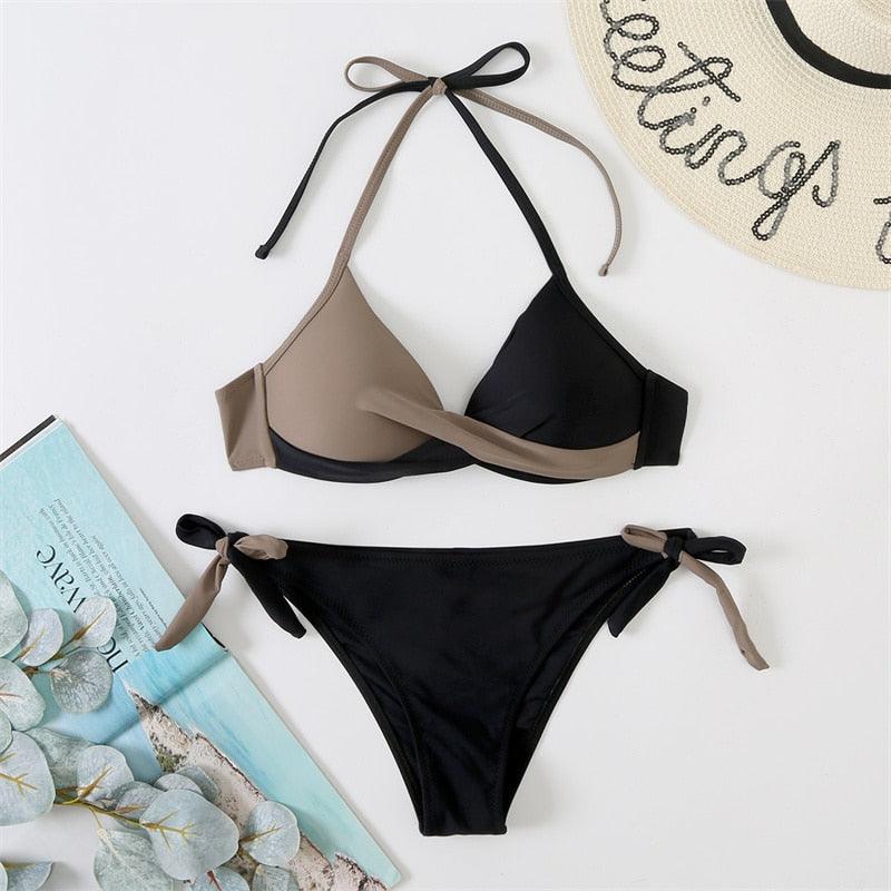 Push Up Bikinis 2022 New Swimwear Women's Bikini Swimsuits Floral Printed Bathing Suits for Women 2 Piece Bikini Women Floral Print Bikini Sets Swimsuit Beach Wear Bathing Suit Female  Two Pieces Stevvex