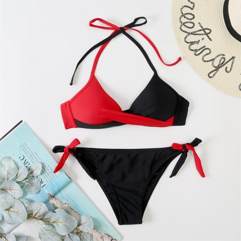Push Up Bikinis 2022 New Swimwear Women's Bikini Swimsuits Floral Printed Bathing Suits for Women 2 Piece Bikini Women Floral Print Bikini Sets Swimsuit Beach Wear Bathing Suit Female  Two Pieces Stevvex