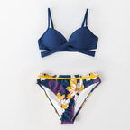 Push Up Floral Bikini Sets Women Two Pieces Swimsuits Women's Bathing Suits Push Up Halter Bandage Bikini Floral Printing Swim Bottoms Two Piece Swimsuits New Girl Beach Bathing Suits Swimwear Stevvex