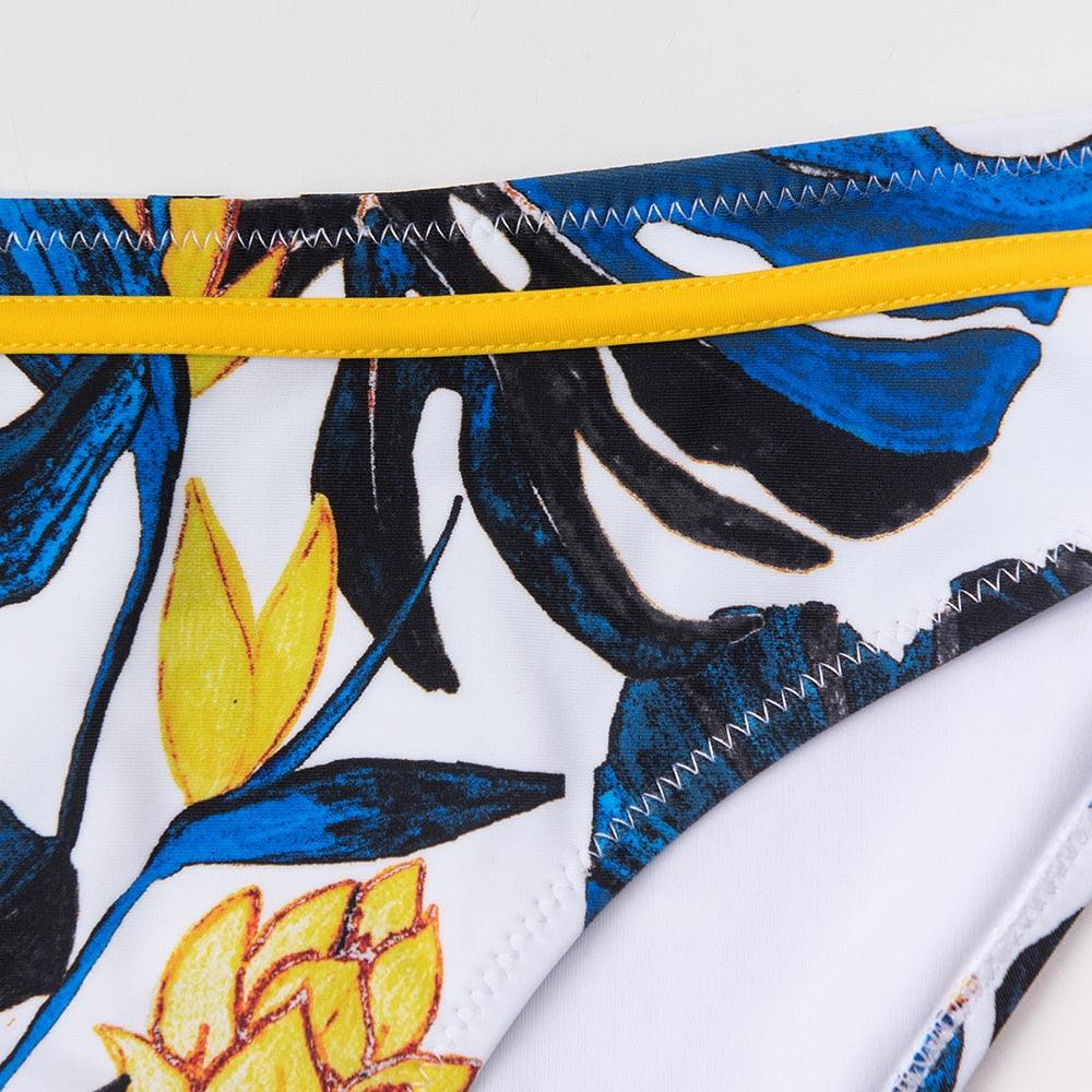 Push Up Floral Bikini Sets Women Two Pieces Swimsuits Women's Bathing Suits Push Up Halter Bandage Bikini Floral Printing Swim Bottoms Two Piece Swimsuits New Girl Beach Bathing Suits Swimwear Stevvex