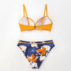 Push Up Floral Bikini Sets Women Two Pieces Swimsuits Women's Bathing Suits Push Up Halter Bandage Bikini Floral Printing Swim Bottoms Two Piece Swimsuits New Girl Beach Bathing Suits Swimwear Stevvex