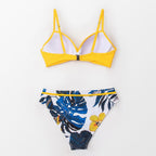 Push Up Floral Bikini Sets Women Two Pieces Swimsuits Women's Bathing Suits Push Up Halter Bandage Bikini Floral Printing Swim Bottoms Two Piece Swimsuits New Girl Beach Bathing Suits Swimwear Stevvex