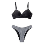 Push Up Floral Bikini Sets Women Two Pieces Swimsuits Women's Bathing Suits Push Up Halter Bandage Bikini Floral Printing Swim Bottoms Two Piece Swimsuits New Girl Beach Bathing Suits Swimwear Stevvex