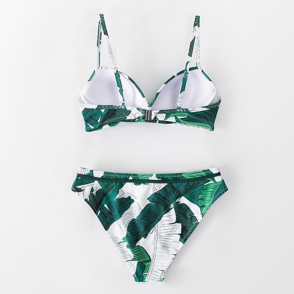 Push Up Floral Bikini Sets Women Two Pieces Swimsuits Women's Bathing Suits Push Up Halter Bandage Bikini Floral Printing Swim Bottoms Two Piece Swimsuits New Girl Beach Bathing Suits Swimwear Stevvex