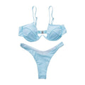 Push Up Unpadded Bikini Set Women 4 Colors Bandage Bikini Set Swimsuit Thong Bottom Swimwear Two Pieces Plain Bikini Bathing Suit Swimwear Bathing Stevvex