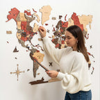 3D Wooden World Map Fusion Enjoy The Wood