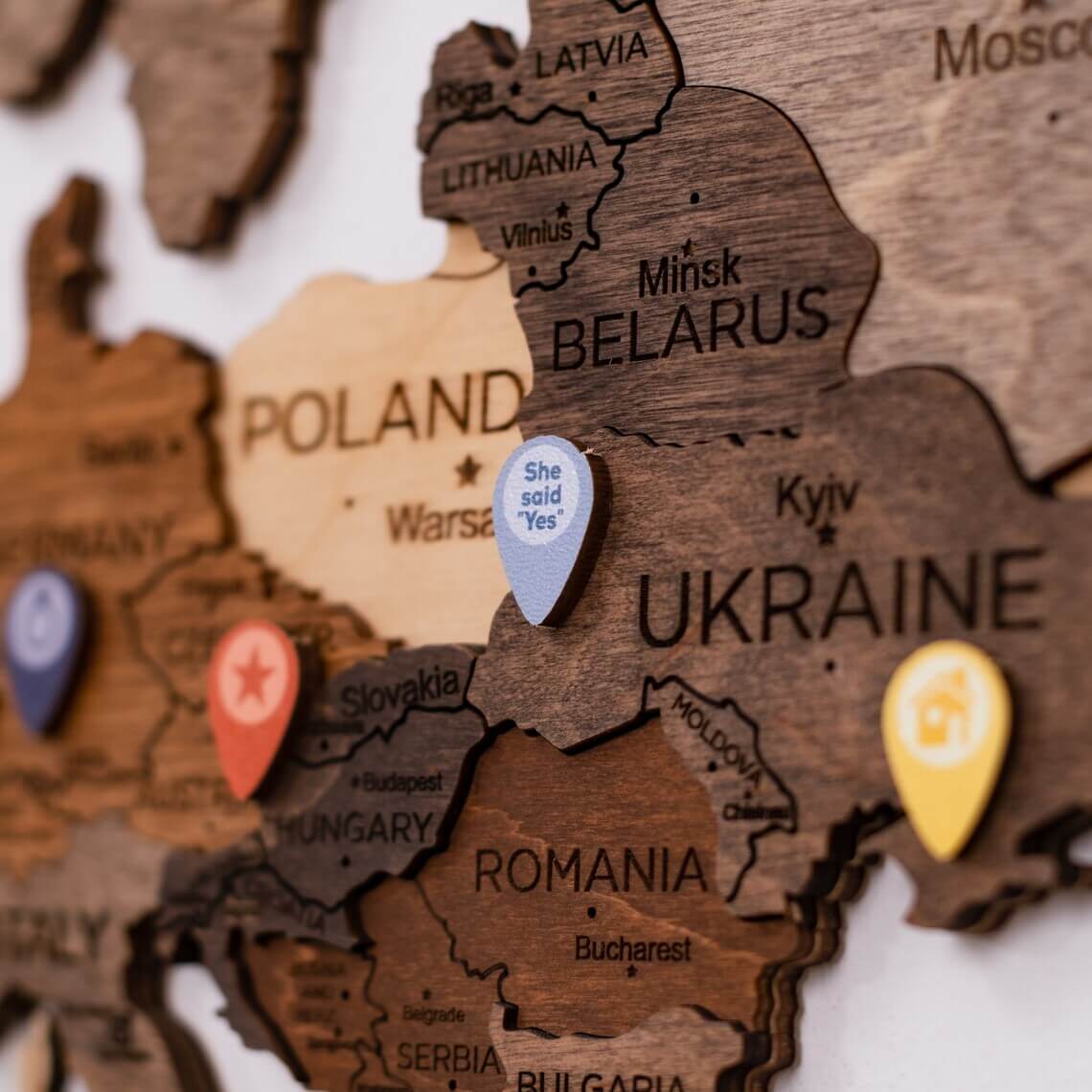 Wooden Location Pins Enjoy The Wood
