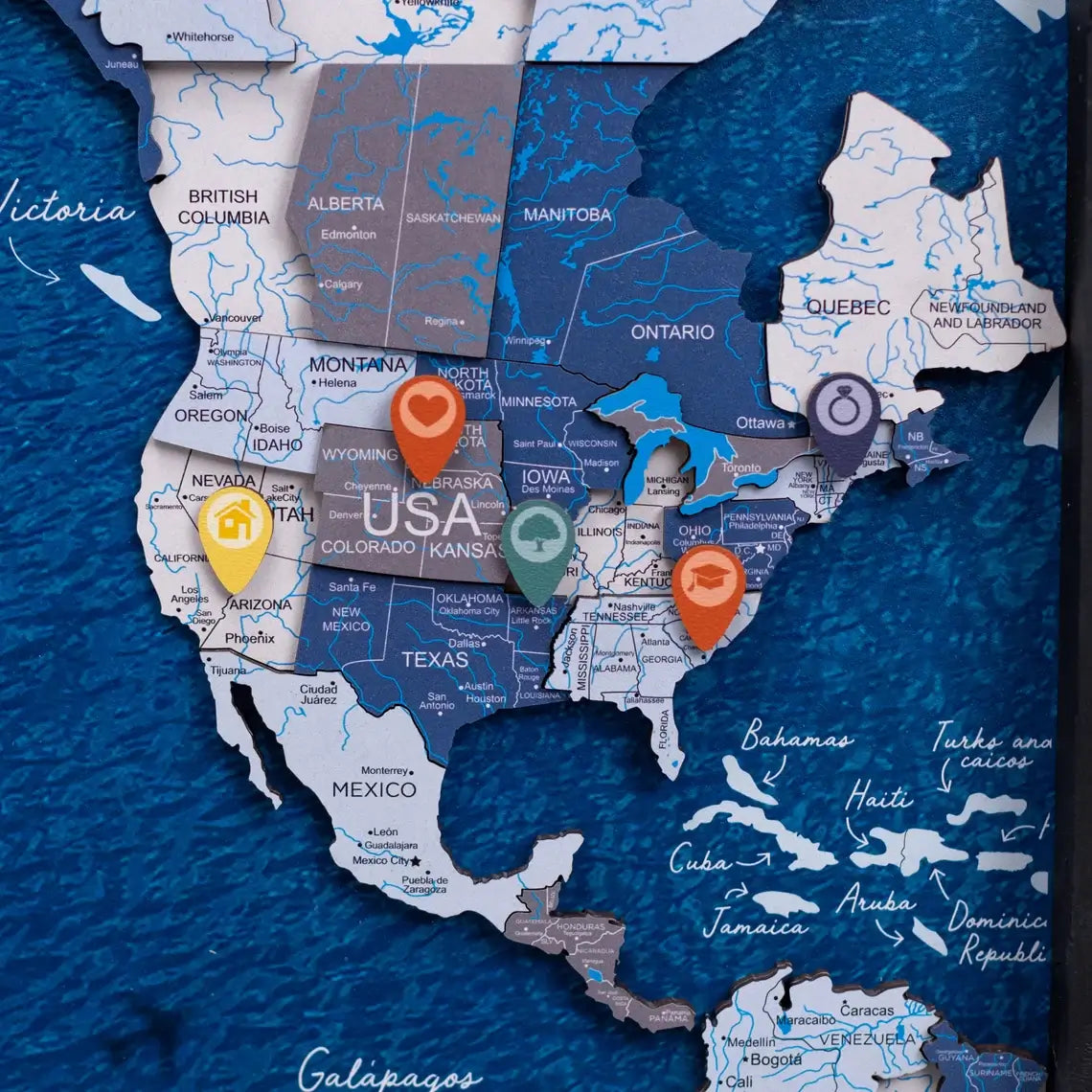 Wooden Location Pins Enjoy The Wood