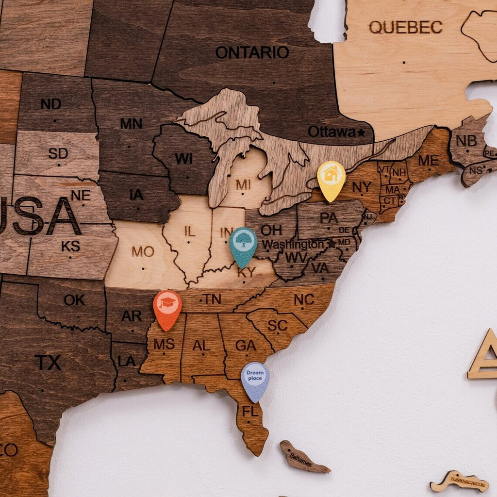 Wooden Location Pins Enjoy The Wood