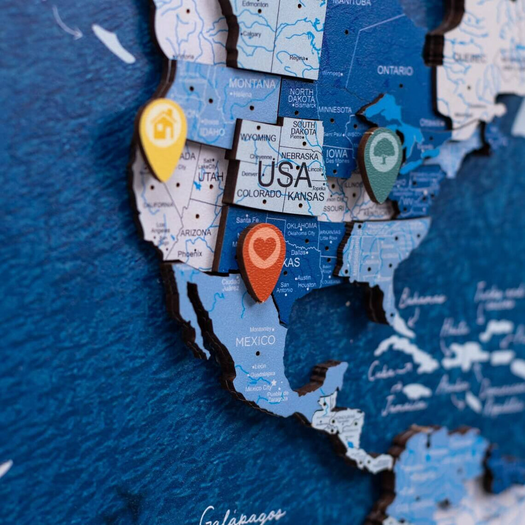 Wooden Location Pins Enjoy The Wood