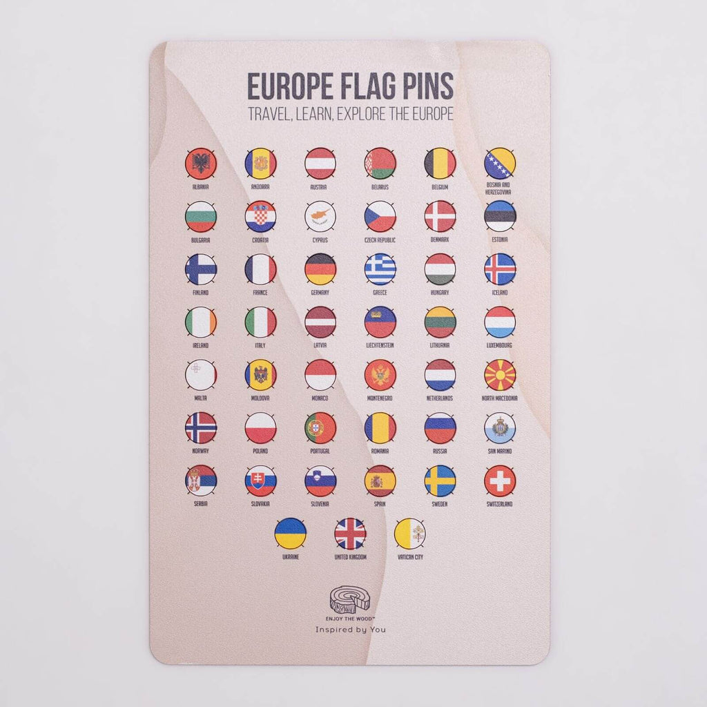 Europe Flag Pins Enjoy The Wood