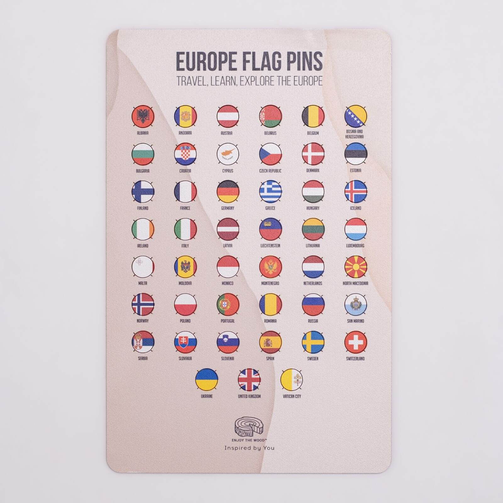 Europe Flag Pins Enjoy The Wood