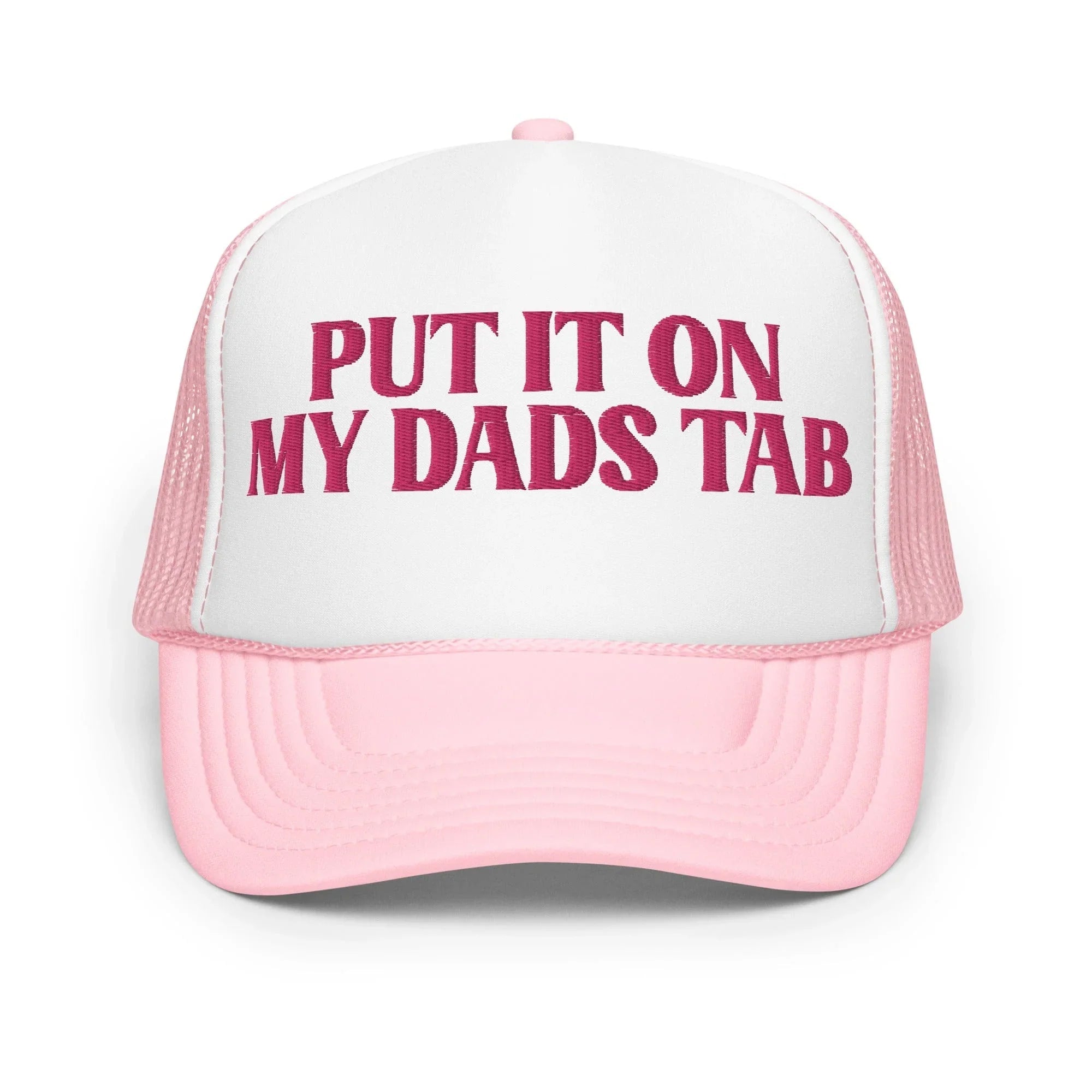 Put It On My Dads Tab Trucker Hat Peachy Sunday