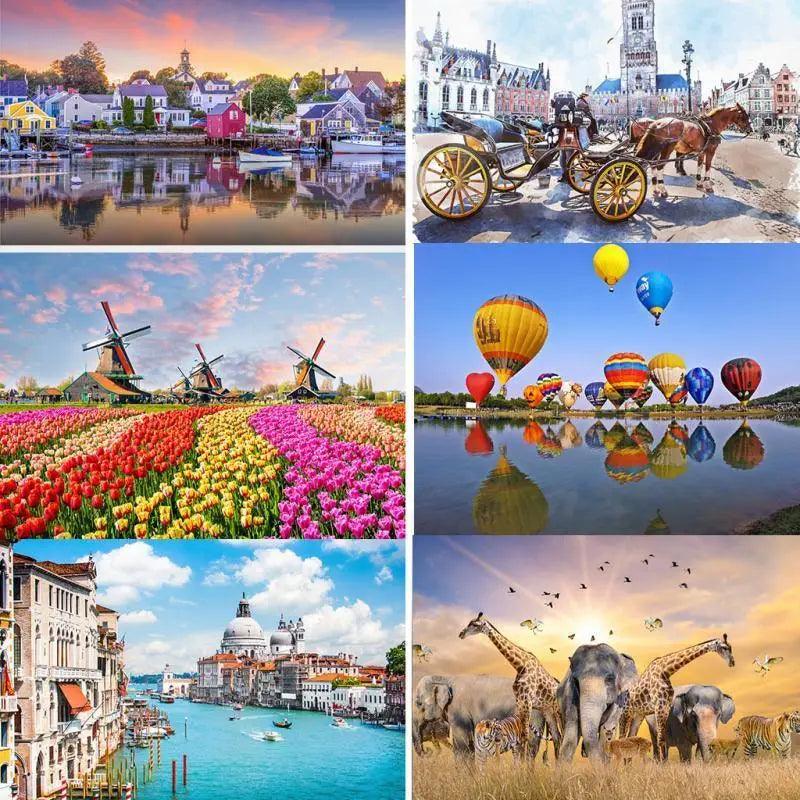 Puzzles 500 Pieces Wooden Assembling Picture Landscape Puzzles Toys For Adults Childrens Kids Games Educational Toy - SJB-DIAMOND ELITES