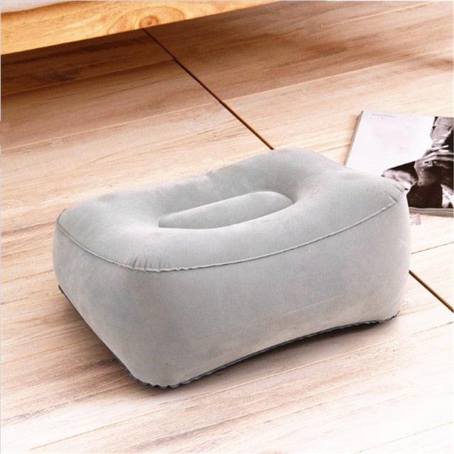 PVC Footrest Pillow Inflatable Portable Foot Rest Plush Pillow Cushion Travel Plane Train Office Home Leg Feet Relaxing Tool Inflatable Foot Rest Pillow for Travel Kids Adults Airplane Travel Pillow Adjustable Height Cushions Stevvex