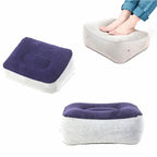 PVC Footrest Pillow Inflatable Portable Foot Rest Plush Pillow Cushion Travel Plane Train Office Home Leg Feet Relaxing Tool Inflatable Foot Rest Pillow for Travel Kids Adults Airplane Travel Pillow Adjustable Height Cushions Stevvex