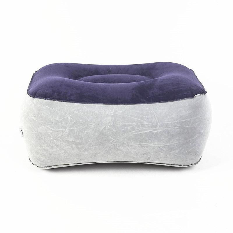 PVC Footrest Pillow Inflatable Portable Foot Rest Plush Pillow Cushion Travel Plane Train Office Home Leg Feet Relaxing Tool Inflatable Foot Rest Pillow for Travel Kids Adults Airplane Travel Pillow Adjustable Height Cushions Stevvex
