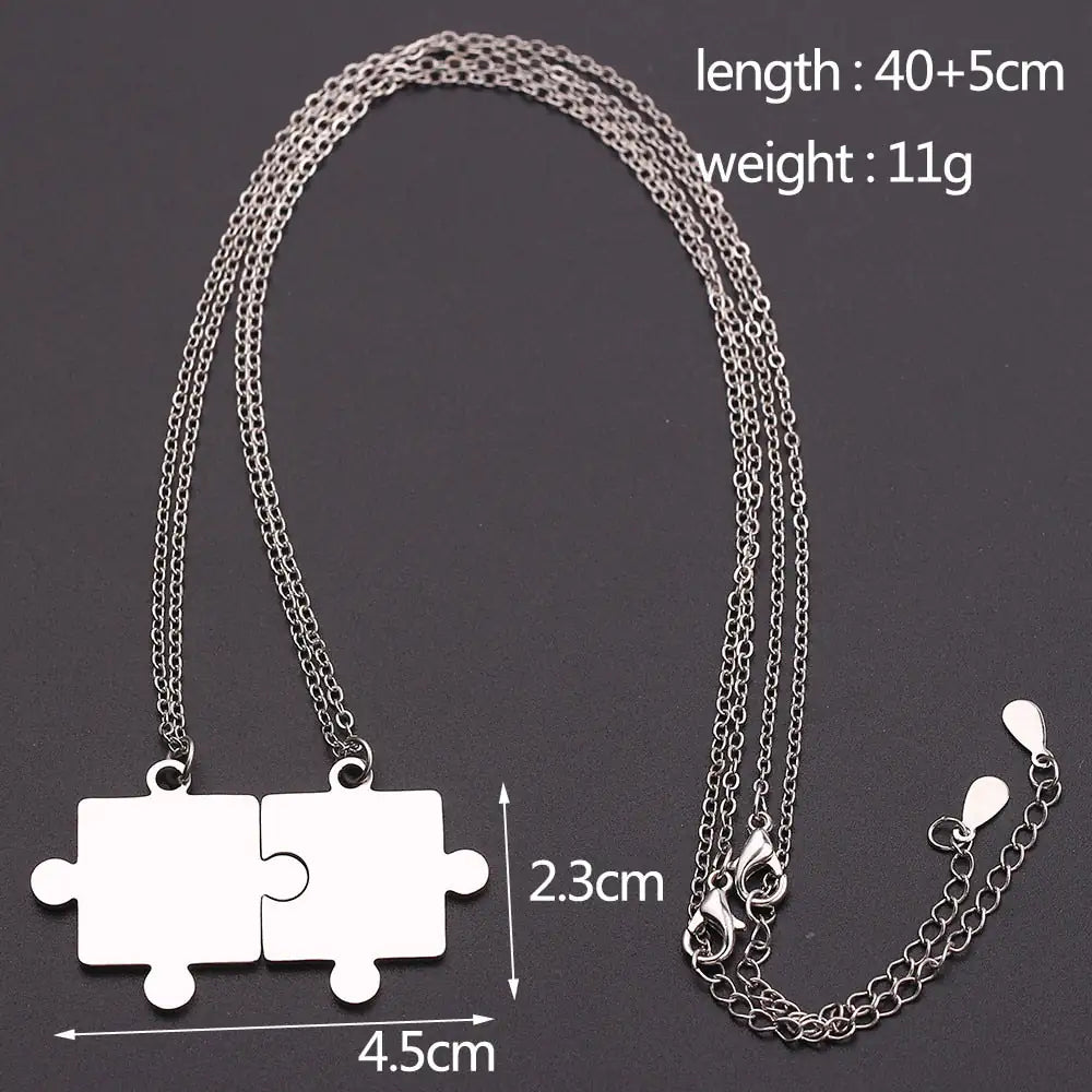 Matching Puzzle Piece Pendant Necklaces Lootquake LLC