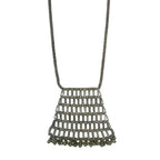 Pyramid Pendant Necklace Long Layering Geometric Zinc Alloy Cotton Thread BandsCo Straps