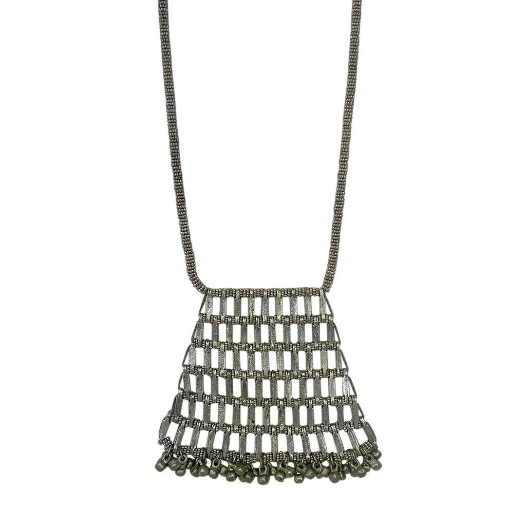 Pyramid Pendant Necklace Long Layering Geometric Zinc Alloy Cotton Thread BandsCo Straps