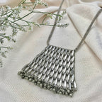 Pyramid Pendant Necklace Long Layering Geometric Zinc Alloy Cotton Thread BandsCo Straps