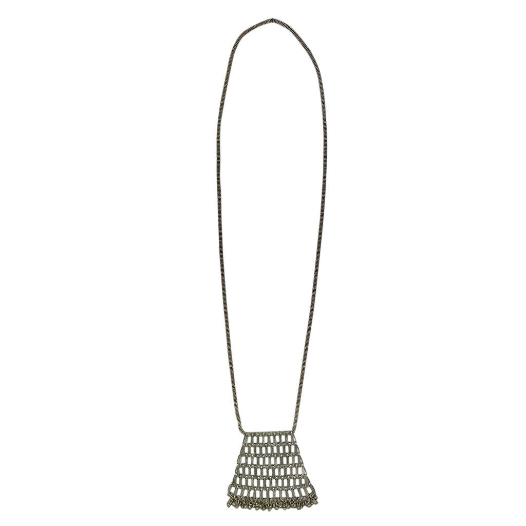 Pyramid Pendant Necklace Long Layering Geometric Zinc Alloy Cotton Thread BandsCo Straps