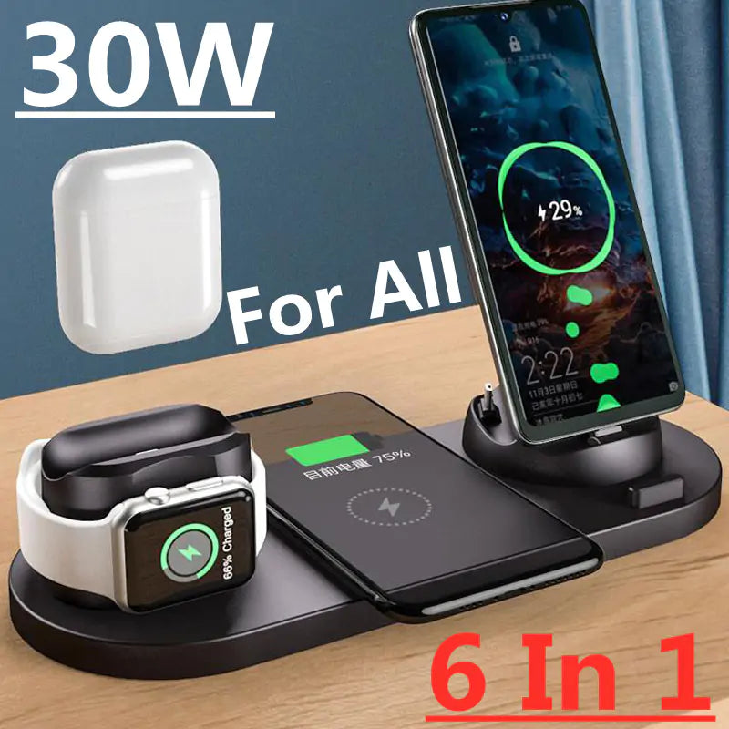 15W 6 in 1 Qi Wireless Charger Stand Pi-Mart