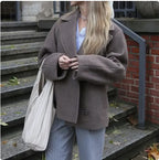 Double-Breasted Short Wool Coat Pi-Mart