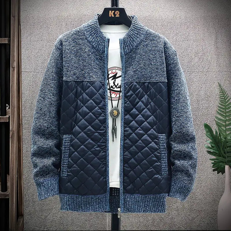 Thick Plush Stitched Sweater Jacket Pi-Mart