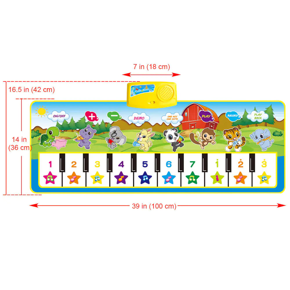 Multifunctional Music Piano Mat for Kids, Green Pi-Mart