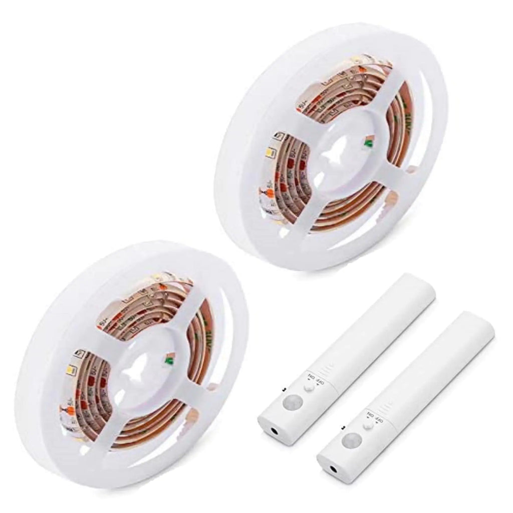 Motion Sensor LED Light Strips for Wardrobe, Bathroom, Stairs (6.5 feet) Pi-Mart