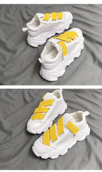 Velcro Platform Sneakers, Dad Shoes, White Casual Shoes