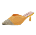 Queen Fashion PU Sandals Knit Women Transparent Sandals Pointed Toe High Heels Party Cross Women High Heel Sandals Transparent Pointed Toe Luxury Dress Outdoor Sandals Stevvex