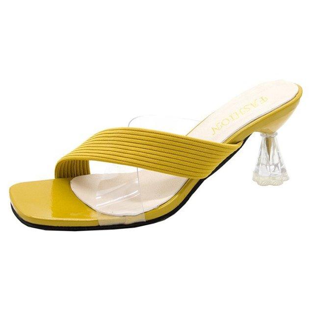 Queen Fashion PU Sandals Knit Women Transparent Sandals Pointed Toe High Heels Party Cross Women High Heel Sandals Transparent Pointed Toe Luxury Dress Outdoor Sandals Stevvex