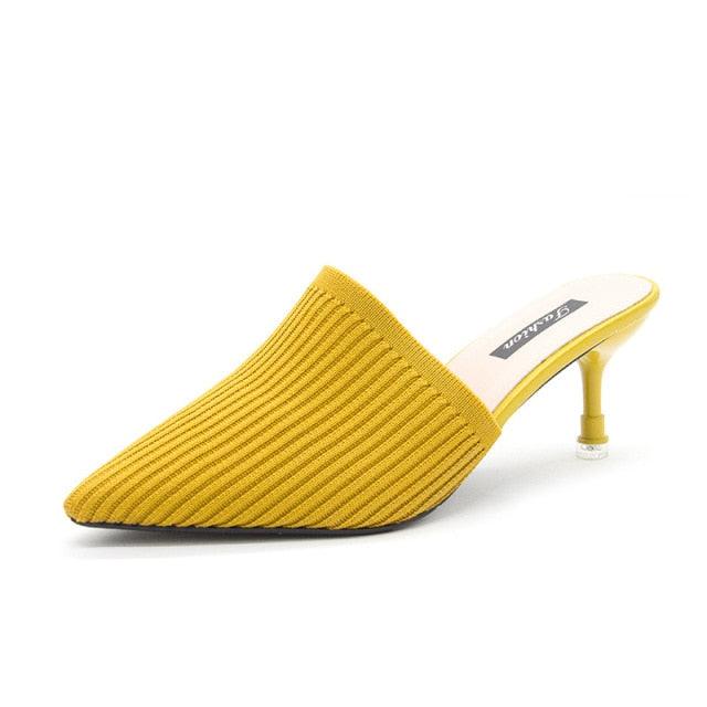 Queen Fashion PU Sandals Knit Women Transparent Sandals Pointed Toe High Heels Party Cross Women High Heel Sandals Transparent Pointed Toe Luxury Dress Outdoor Sandals Stevvex