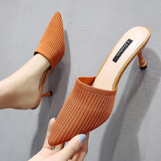 Queen Fashion PU Sandals Knit Women Transparent Sandals Pointed Toe High Heels Party Cross Women High Heel Sandals Transparent Pointed Toe Luxury Dress Outdoor Sandals Stevvex