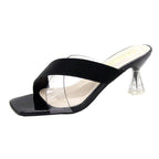 Queen Fashion PU Sandals Knit Women Transparent Sandals Pointed Toe High Heels Party Cross Women High Heel Sandals Transparent Pointed Toe Luxury Dress Outdoor Sandals Stevvex