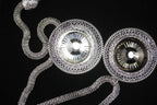 Queen Medallion Necklace Silver Statement Pendant Layered