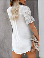 Shirt with Lace and V-neck Emily Pi-Mart