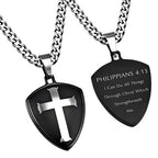 Black R2 Shield Cross Necklace KingdomWear