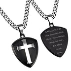 Black R2 Shield Cross Necklace KingdomWear