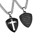 Black R2 Shield Cross Necklace KingdomWear
