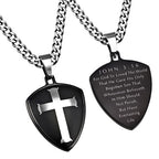 Black R2 Shield Cross Necklace KingdomWear