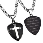 Black R2 Shield Cross Necklace KingdomWear