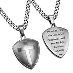 Silver Shield R2 Cross Necklace KingdomWear