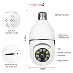 360° 1080P IP E27 Light Bulb Camera Wi-Fi IR Night Smart Home Wireless Security Pi-Mart