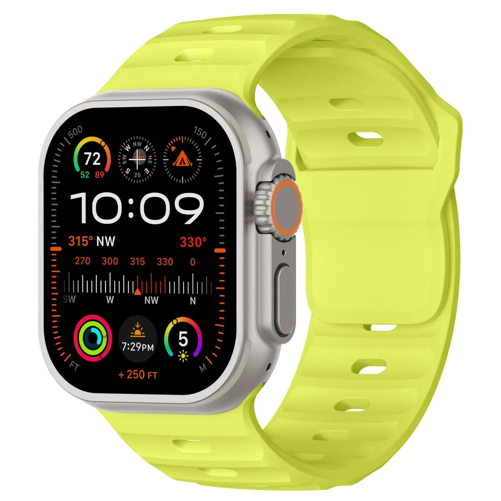 Sport Bands Compatible with Apple Watch Ultra 2 Band 49mm 46mm 45mm 44mm 42mm for Men, Breathable Soft Wide Silicone Waterproof Strap for iWatch Series 10 9 8 7 6 5 4 3 SE Ultra Pi-Mart