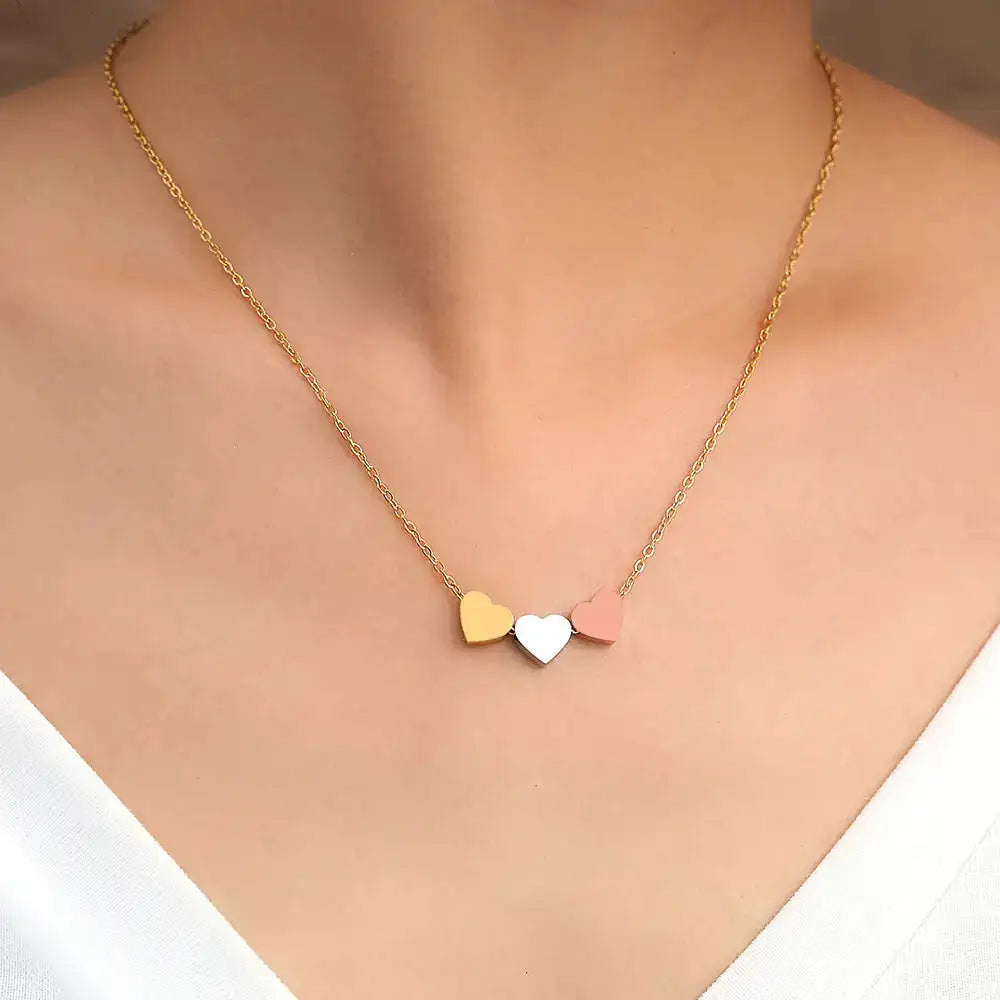 Stainless Steel Sweetheart Necklaces with Charms for Women