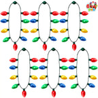 JOYIN 12 Packs Christmas LED Light Up Bulb Necklaces 9 Bulbs LED Necklaces Holiday Costume Accessories for Christmas Xmas Party Favor Party Supply
